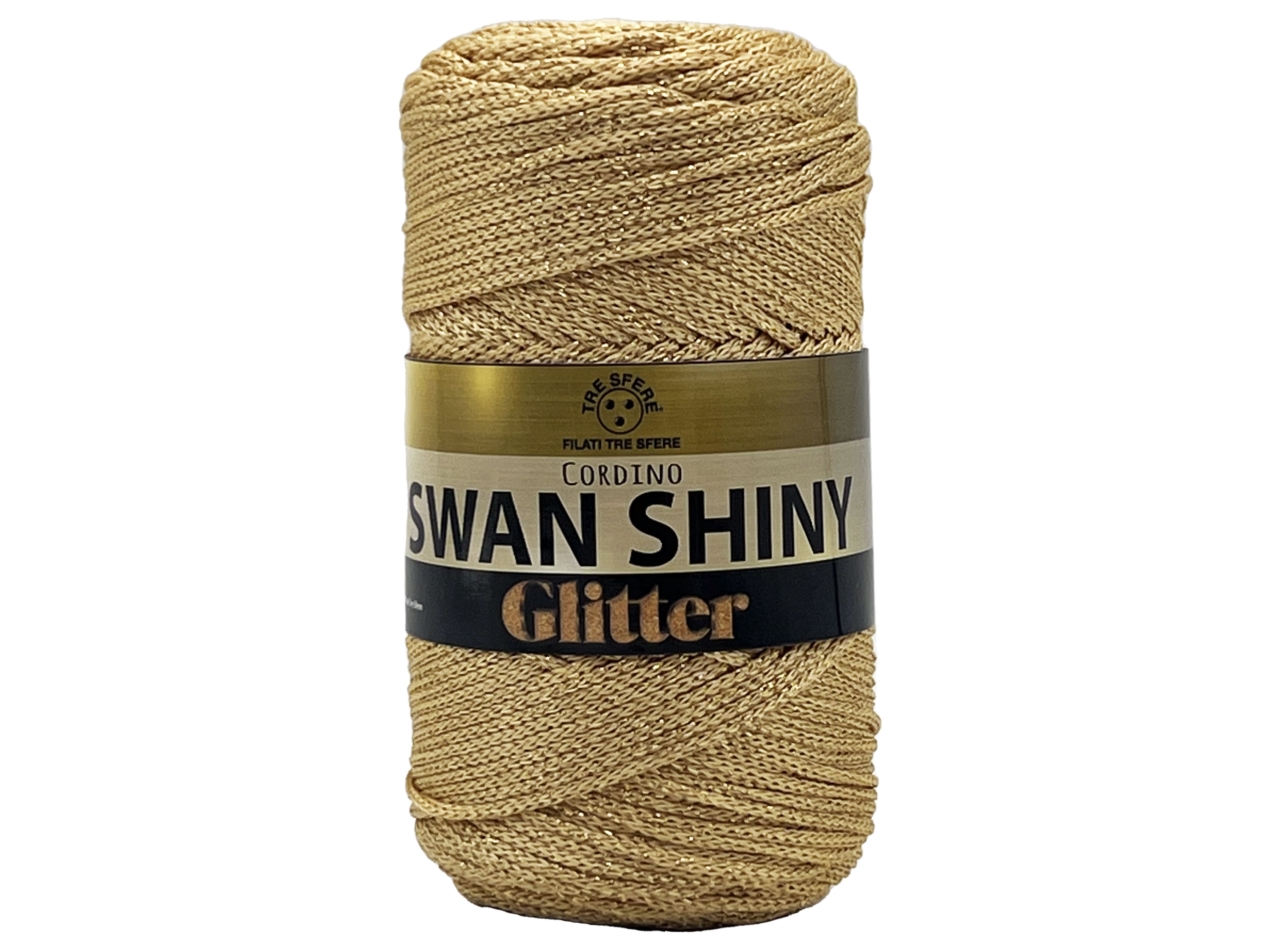 Příze šňůrková Swan shiny glitter zlatá