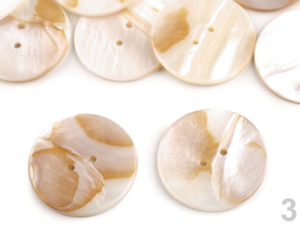 Knoflíky perleťové kulaté 35 mm