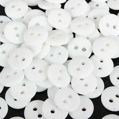 Knoflíky plastové lesklé menší bílé