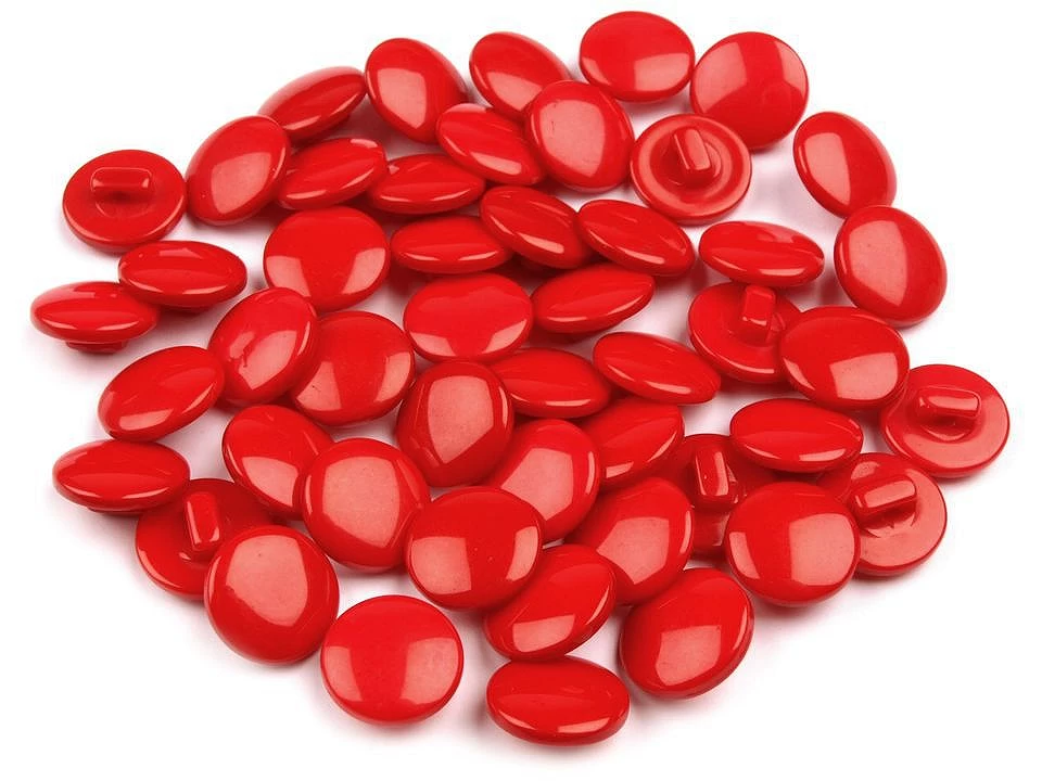 Knoflíky plastové červené 12 mm