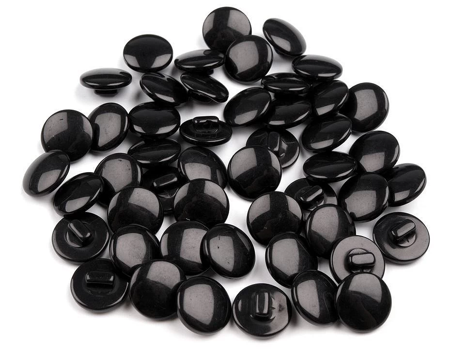 Knoflíky plastové černé 12 mm