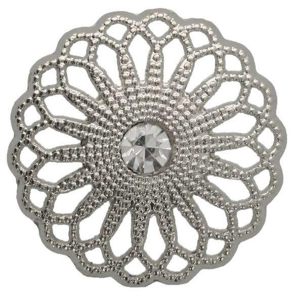 Knoflíky kovové stříbrné květ 20 mm