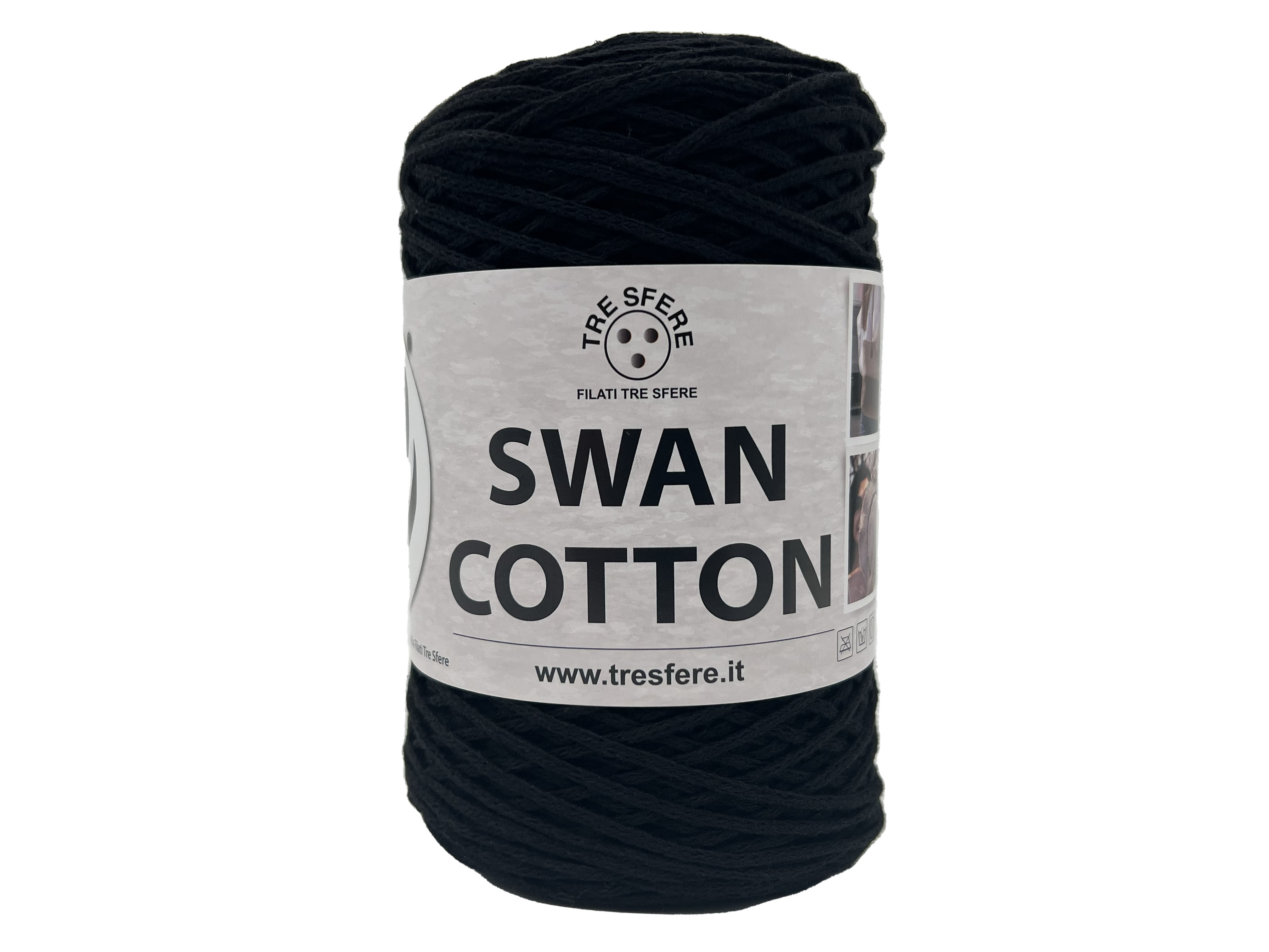 Příze šňůrková Swan Cotton černá