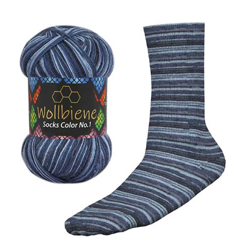 Příze Wollbiene Socks Color modrá