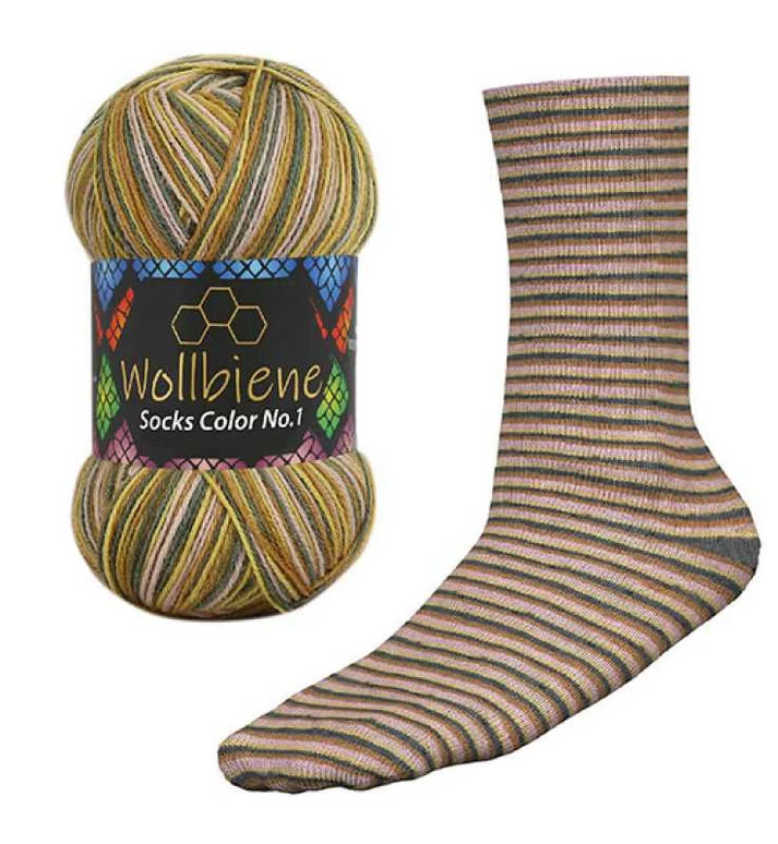 Příze Wollbiene Socks Color olivová