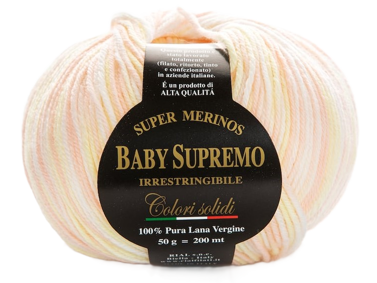 Merino vlna Rial Filati Baby Supremo fantasy žlutomeruňkový
