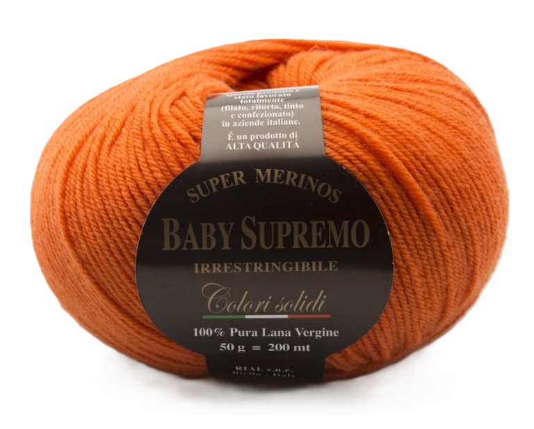 Merino vlna Rial Filati Baby Supremo pomeranč