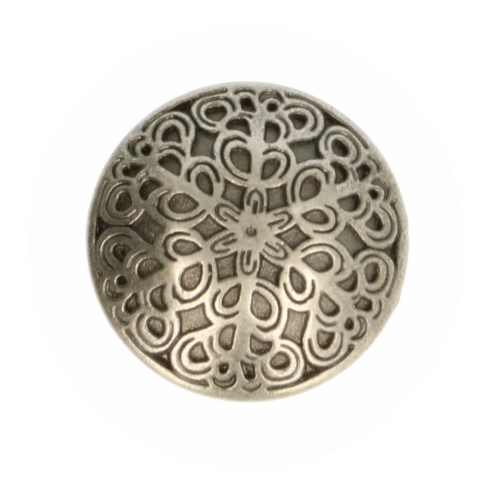 Knoflíky kovové stříbrné ornament 25 mm