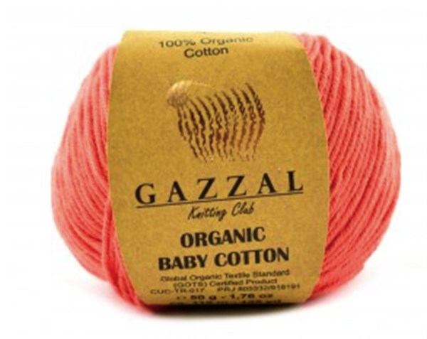 Příze Gazzal Organic baby cotton korálová