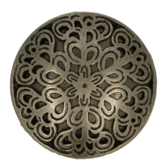 Knoflíky kovové starostříbrné ornament 25 mm