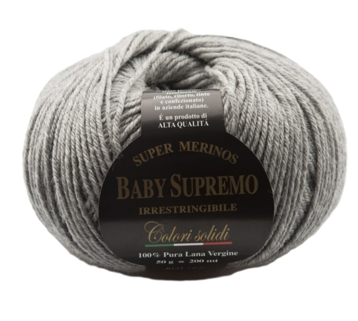 Merino vlna Rial Filati Baby Supremo šedá