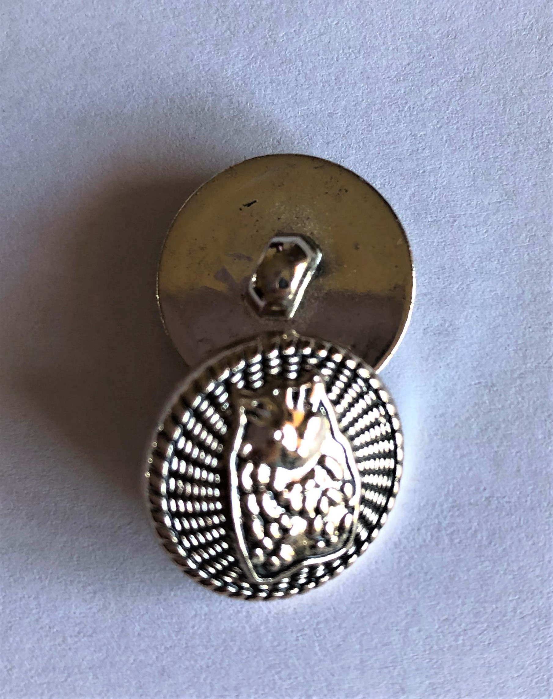 Knoflíky kovové stříbrné sova 15 mm