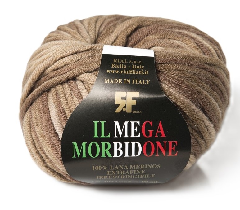  Merino vlna Rial Filati Mega Morbidone hnědá