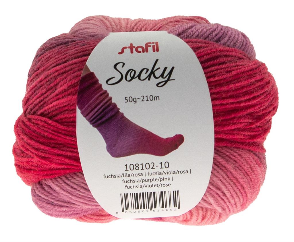 Příze Stafil Socky fuchsie-růžová-červená